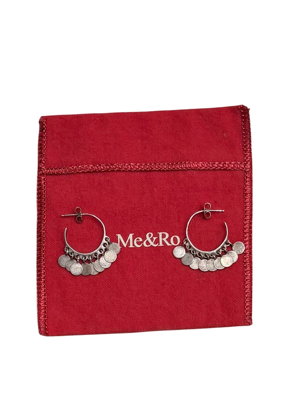 Me&Ro Handmade Sterling Silver 9 Disc Hoop Earrings Robin Renzi 1” Matte Finish